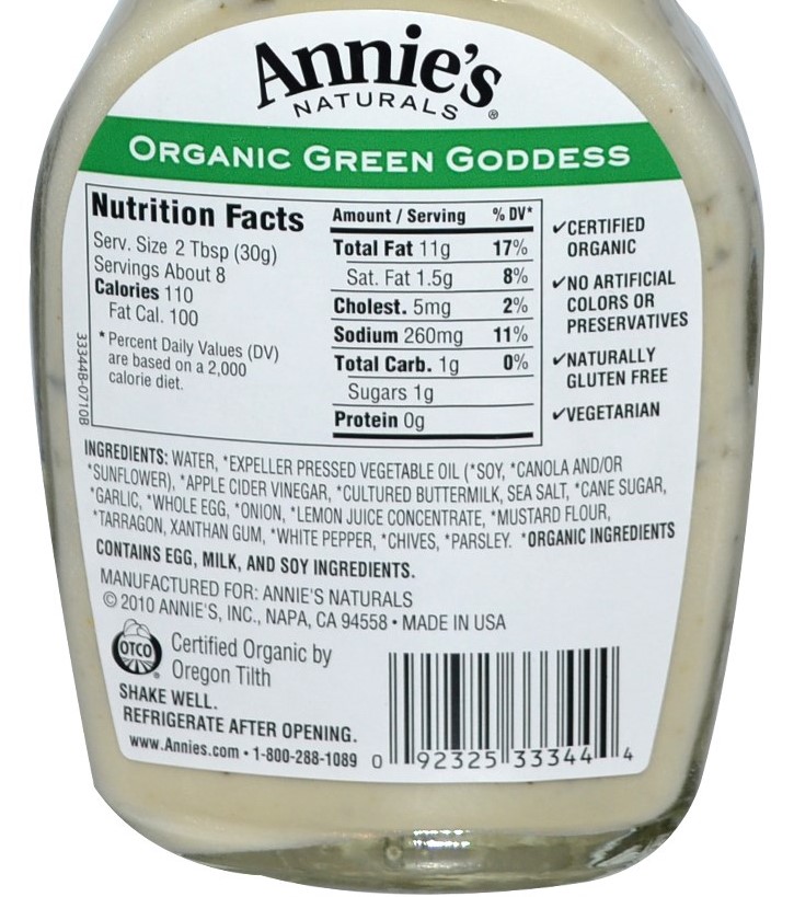 organic-salad-dressing-label